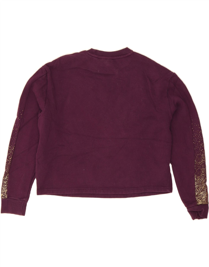 PUMA Womens Crop Oversized Sweatshirt Jumper UK 16 Large Purple Cotton Vintage Puma and Second-Hand Puma from Messina Hembry 