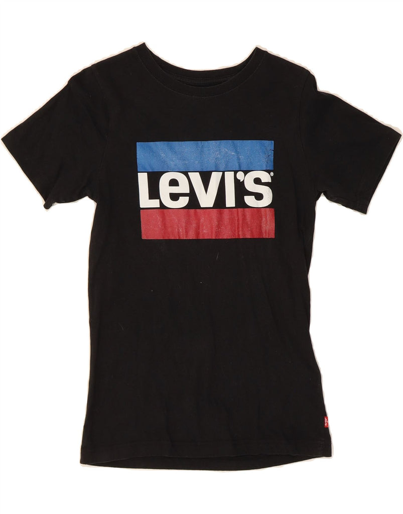 LEVI'S Girls Graphic T-Shirt Top 13-14 Years Black Cotton Vintage Levi's and Second-Hand Levi's from Messina Hembry 