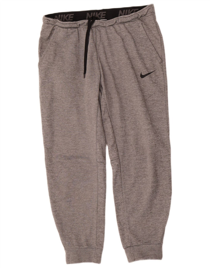 Nike Mens Therma-Fit Tracksuit Trousers Joggers Large Grey Polyester