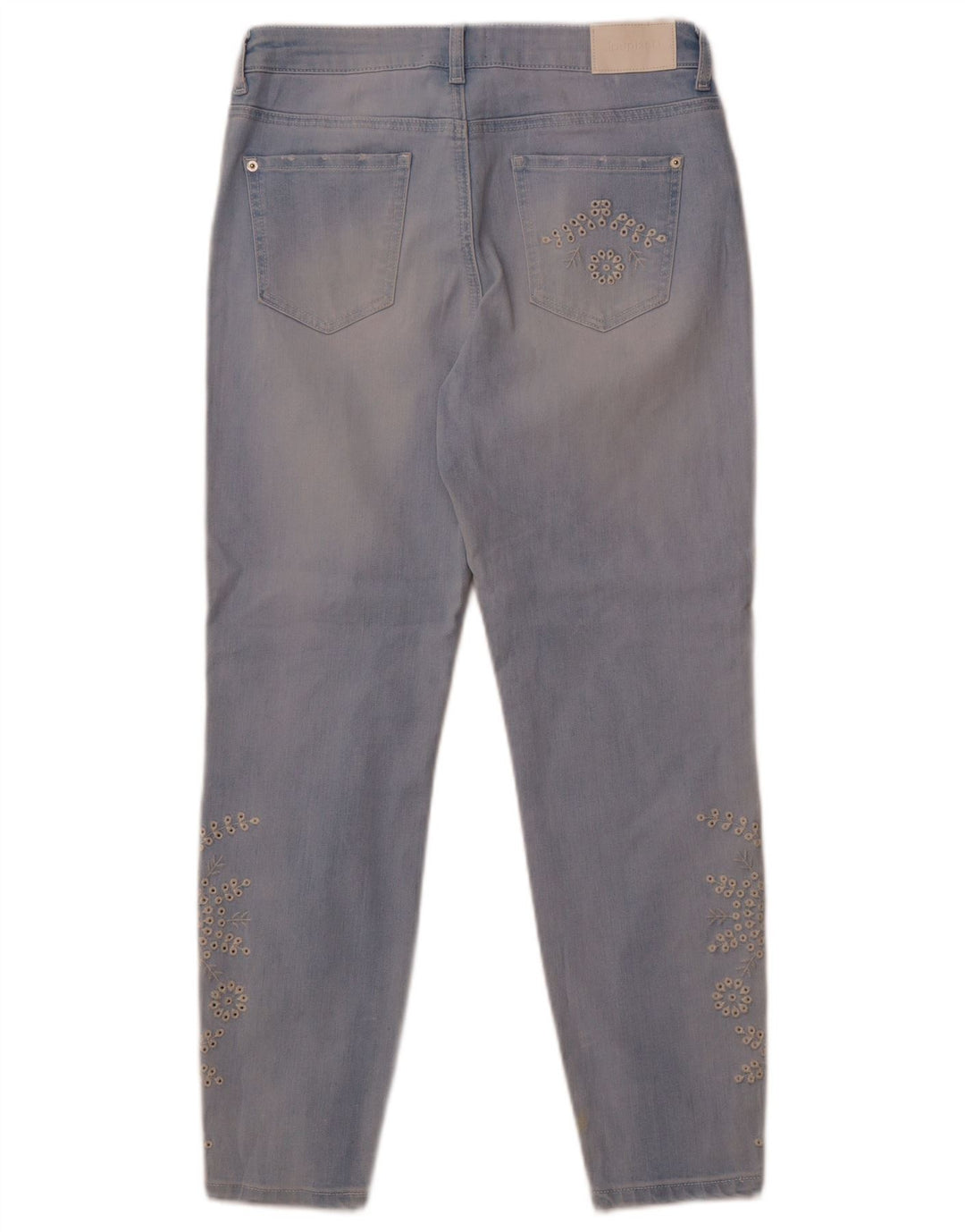 Desigual Womens Slim Jeans W31 L26 Blue Floral Cotton