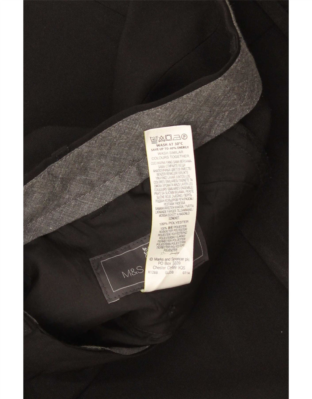 Marks & Spencer Womens Regular Fit Suit Trousers W38 L29 Black Polyester