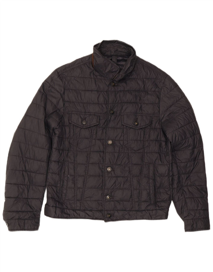 MASSIMO DUTTI Mens Padded Jacket UK 40 Large Black Polyester
