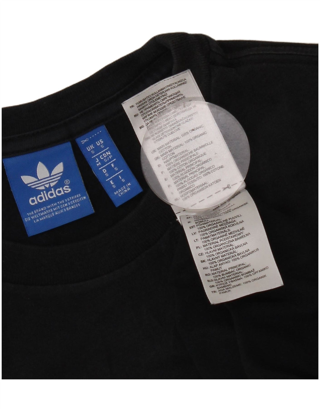 Adidas Mens Graphic T-Shirt Top Small Black Cotton