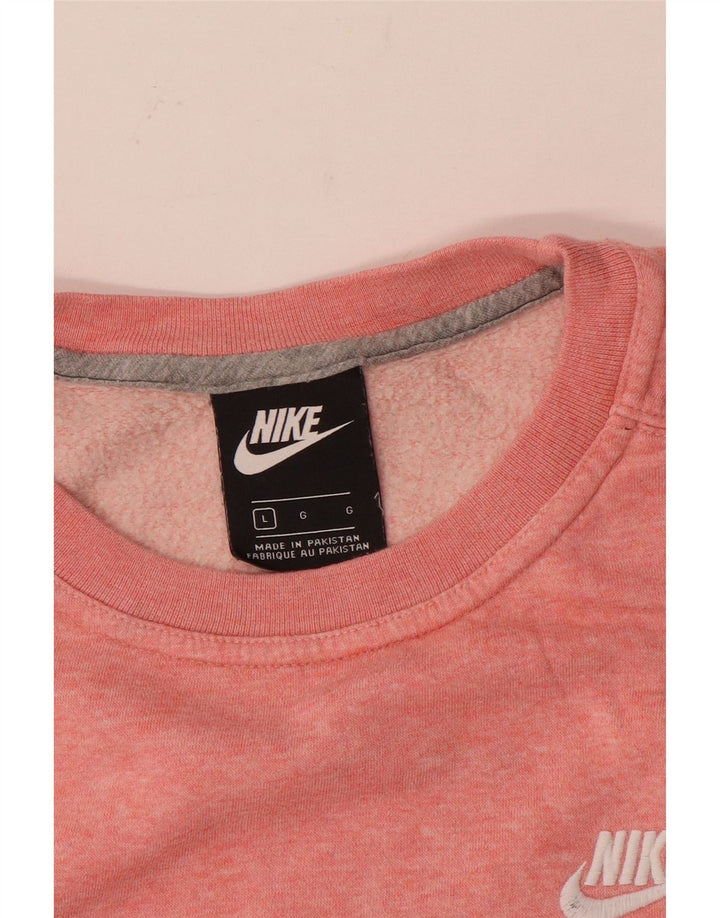 Nike Womens Sweatshirt Jumper UK 16 Large Pink Flecked