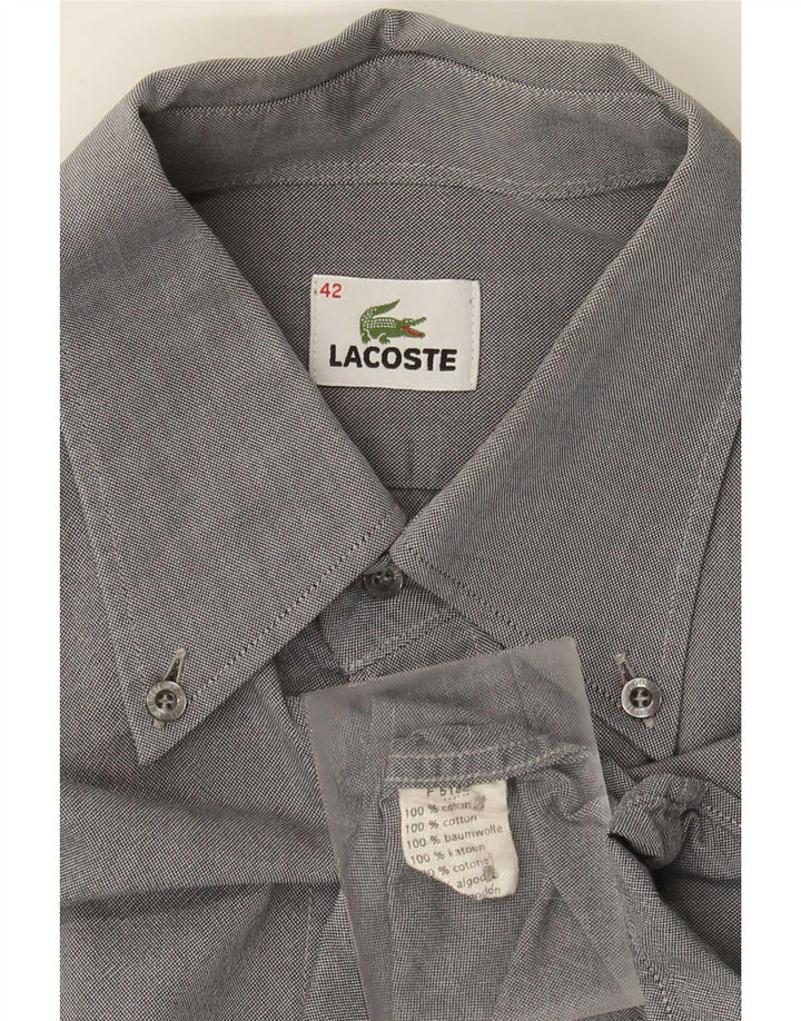 Lacoste Mens Shirt Size 42 Large Grey Cotton