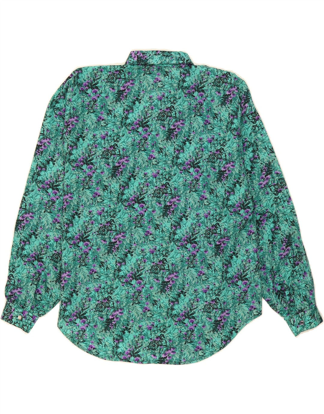 FASCINO Womens Shirt Blouse IT 49 XL Green Floral Polyester Vintage Fascino and Second-Hand Fascino from Messina Hembry 