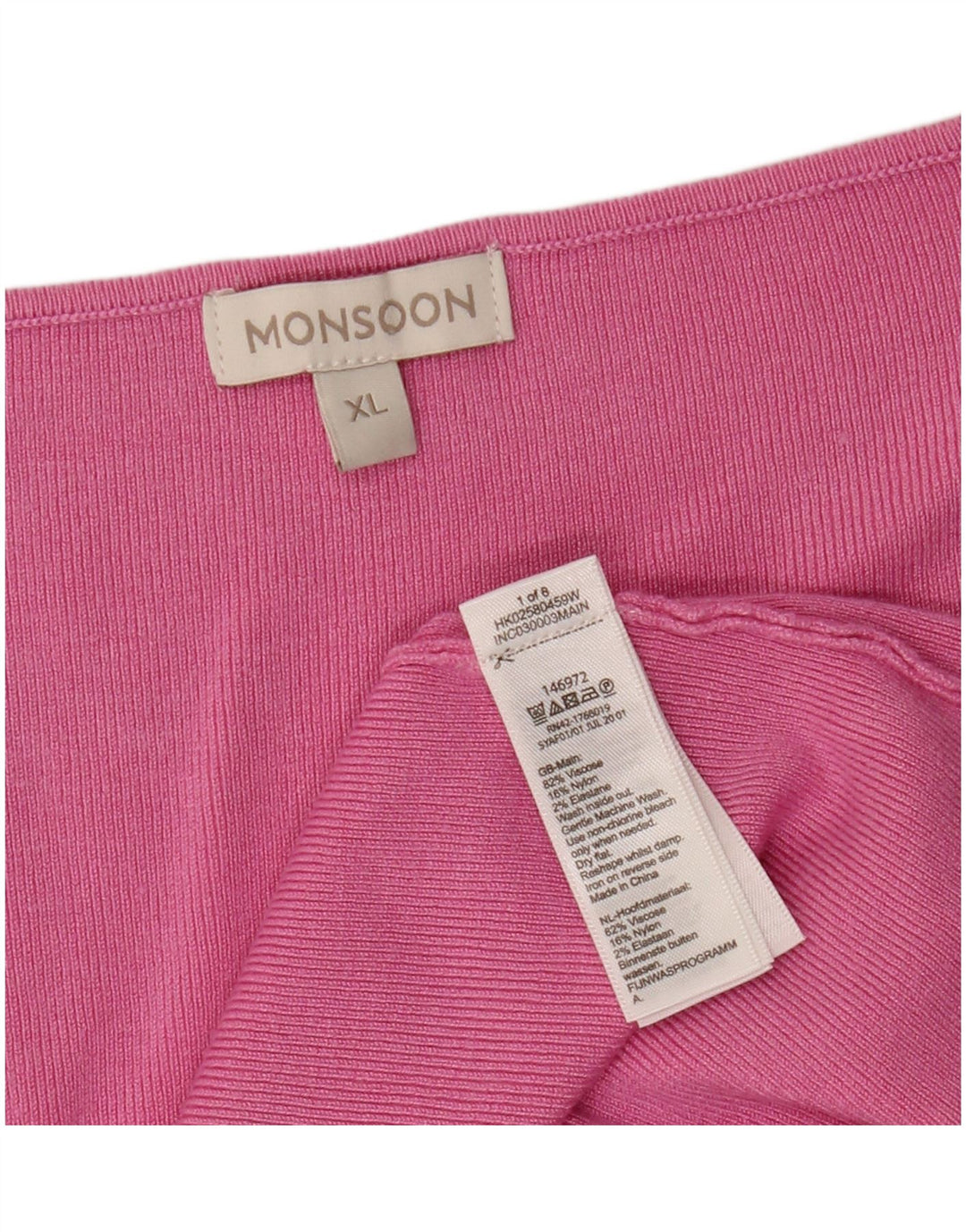 MONSOON Womens V-Neck Jumper Sweater UK 18 XL Pink Viscose
