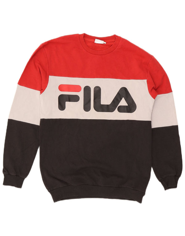 Fila Mens Graphic Sweatshirt Jumper XS Multicoloured Colourblock Cotton
