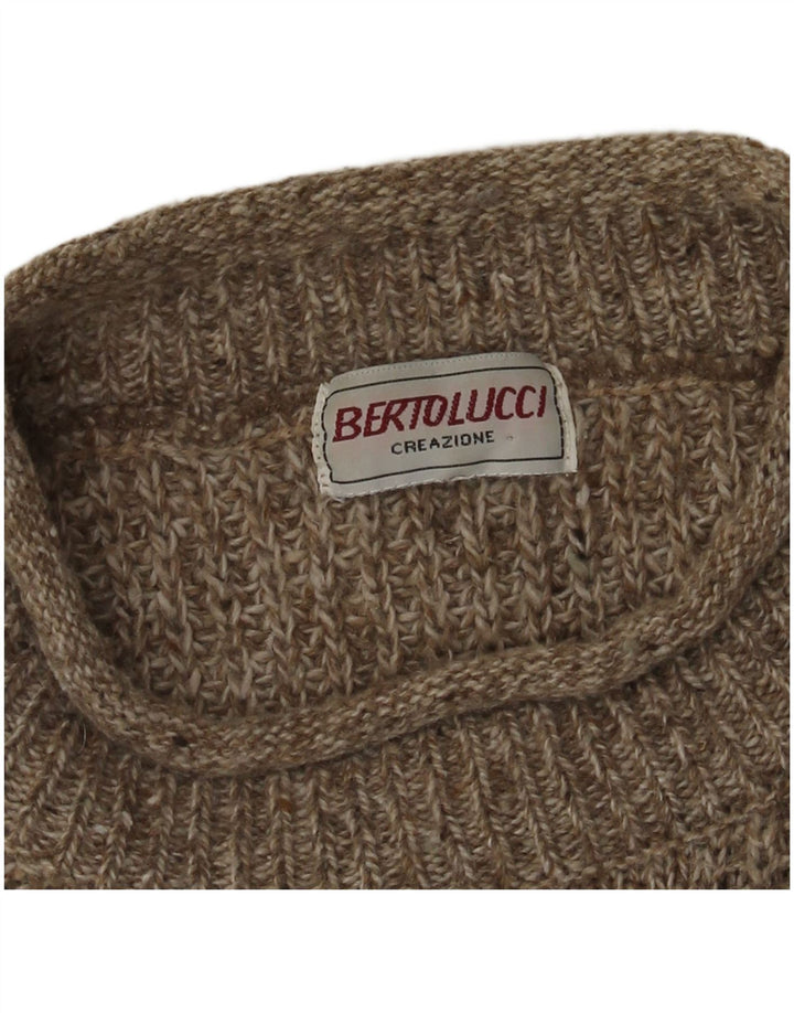 BERTO LUCCI Mens Crew Neck Jumper Sweater XL Grey Striped