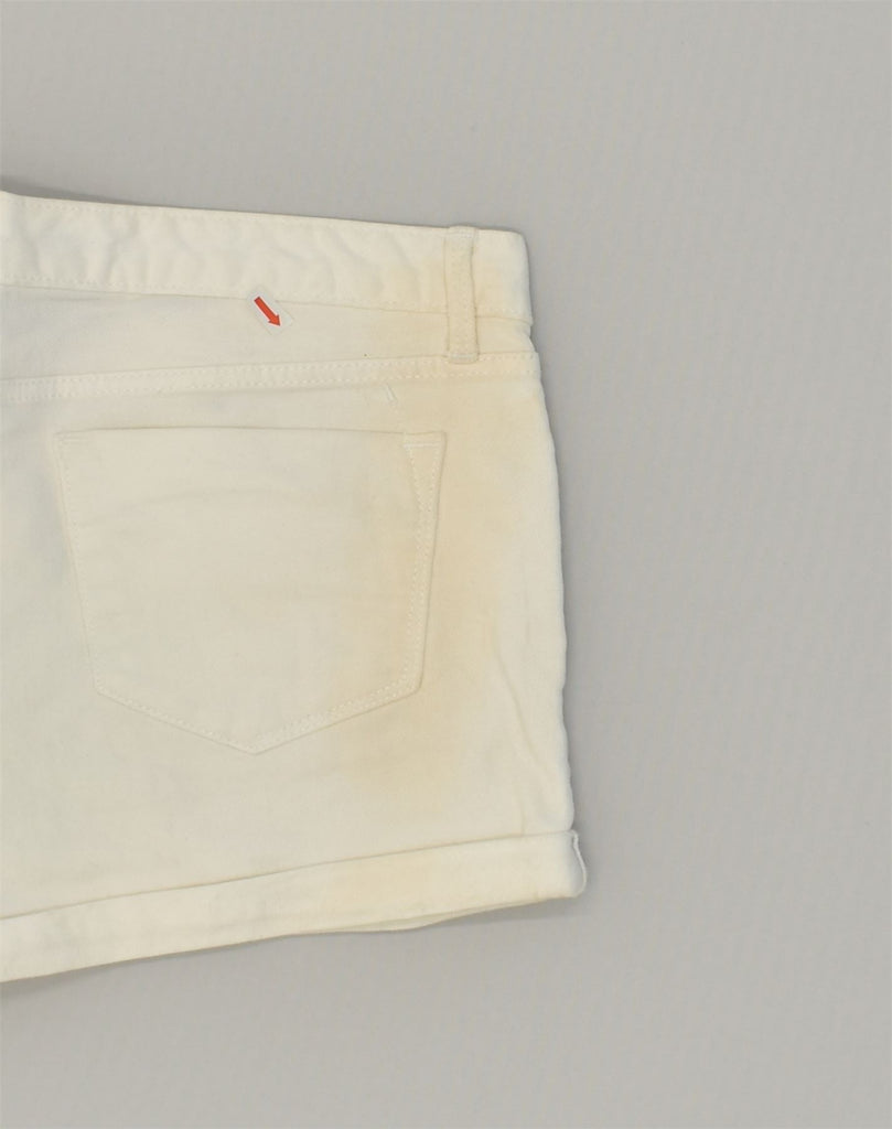 MOSSIMO Womens Denim Hot Pants US 8 Medium W36 Off White Cotton | Vintage Mossimo | Thrift | Second-Hand Mossimo | Used Clothing | Messina Hembry 