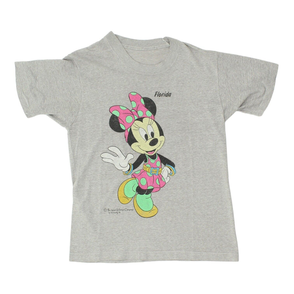 Minnie Mouse Florida Mens Grey Tshirt | Vintage 90s Single Stitch Disney VTG | Vintage Messina Hembry | Thrift | Second-Hand Messina Hembry | Used Clothing | Messina Hembry 