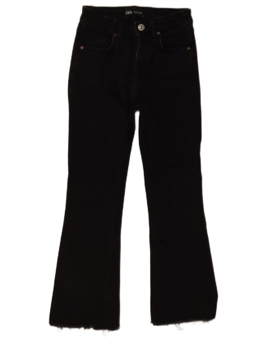 Zara Womens Cropped Jeans EU 38 Small W28 L24 Black Cotton