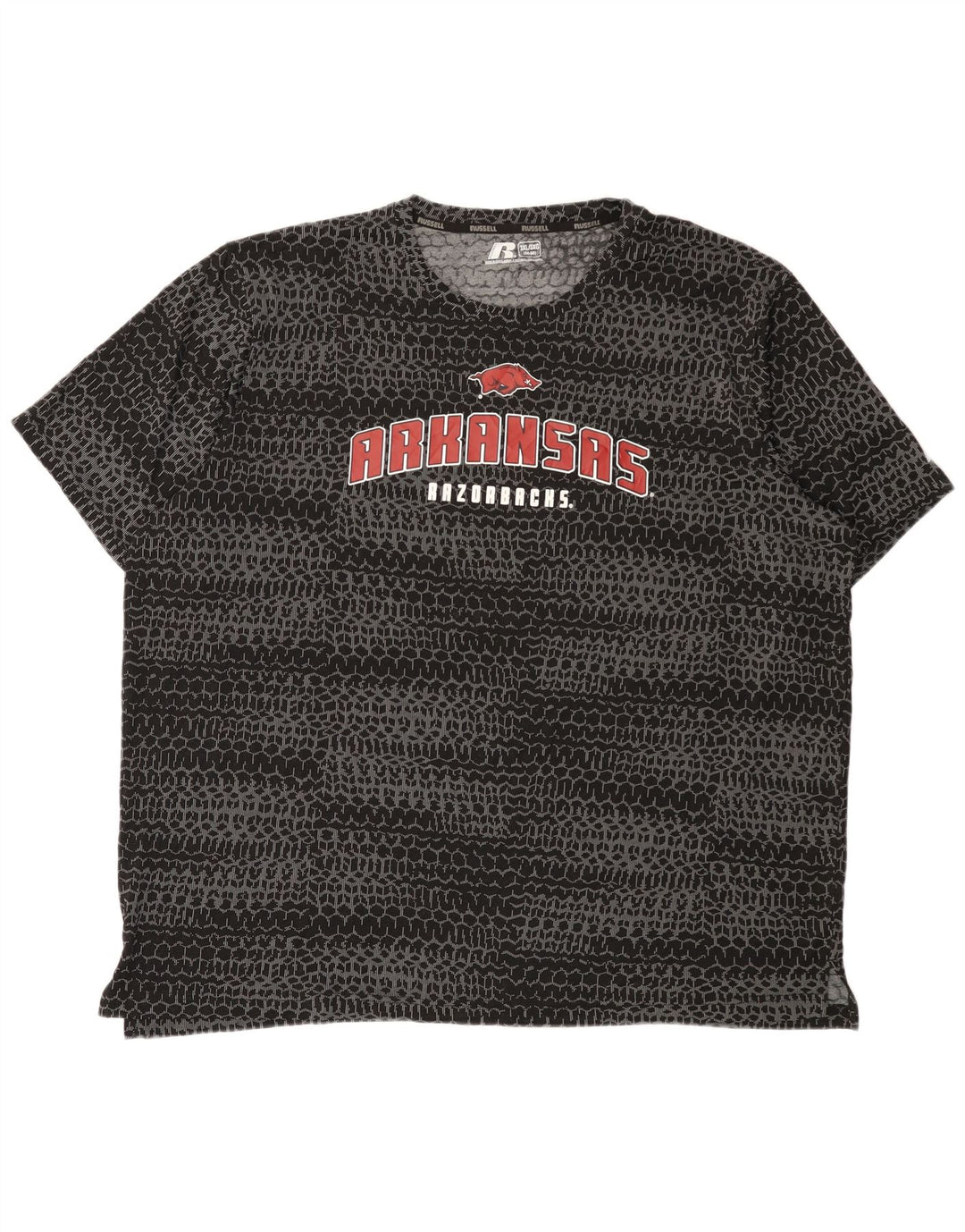 RUSSELL ATHLETIC Mens Graphic T-Shirt Top UK 54/56 3XL Black