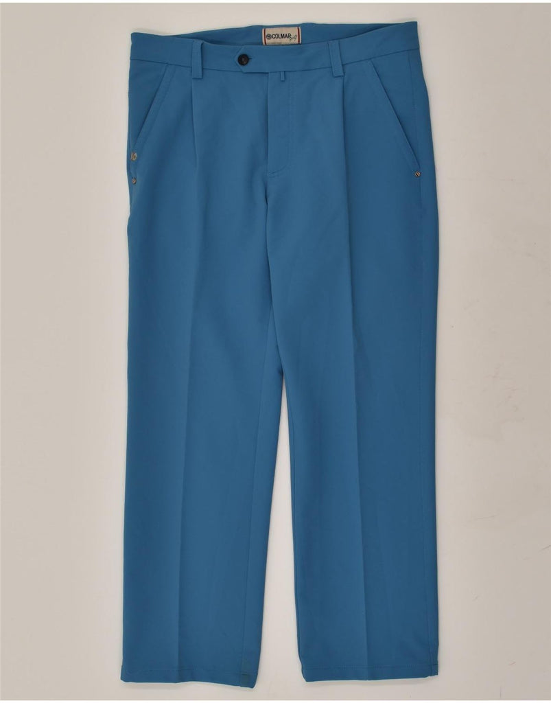 COLMAR Mens Straight Suit Trousers IT 50 Large W36 L29 Blue Nylon | Vintage Colmar | Thrift | Second-Hand Colmar | Used Clothing | Messina Hembry 