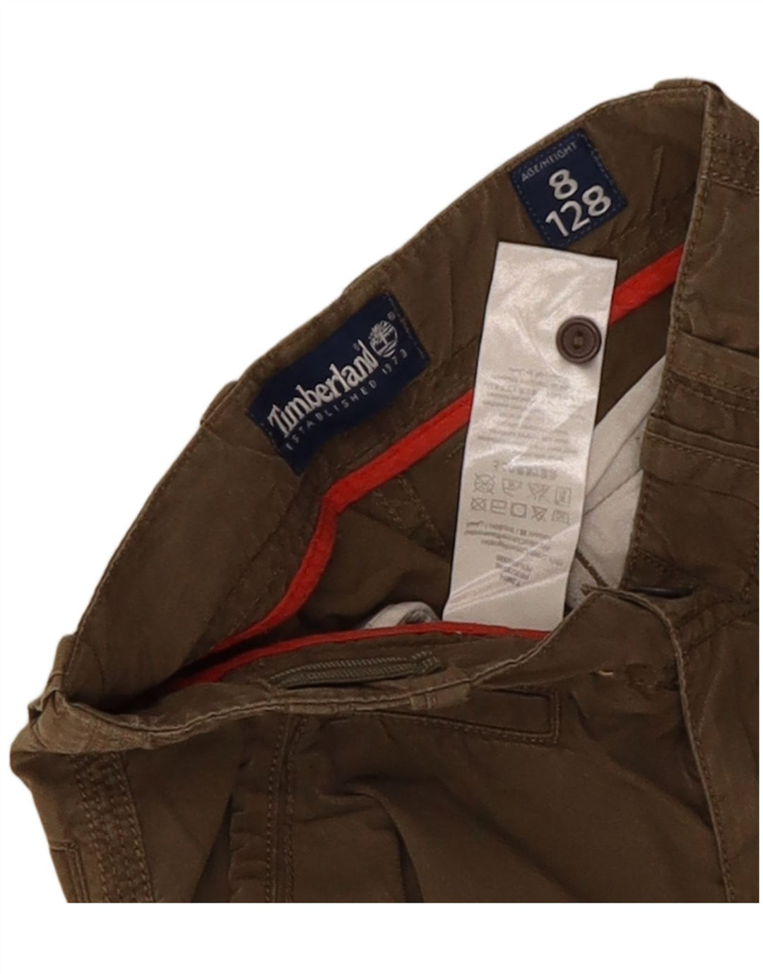 Timberland Boys Cargo Shorts 7-8 Years W20 Khaki Cotton