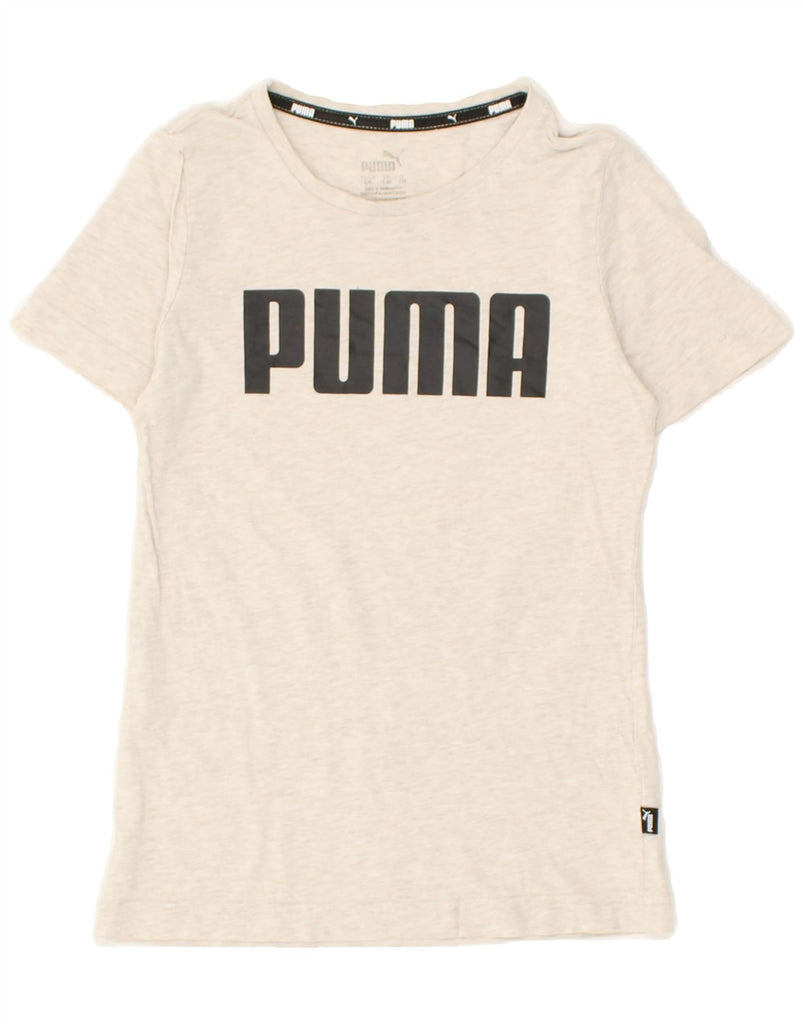 PUMA Boys Graphic T-Shirt Top 7-8 Years Grey Cotton | Vintage Puma | Thrift | Second-Hand Puma | Used Clothing | Messina Hembry 