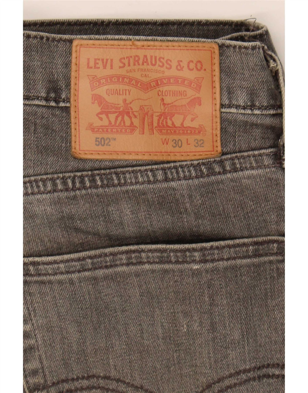 Levi's Mens 502 Tapered Jeans W30 L32 Grey Cotton