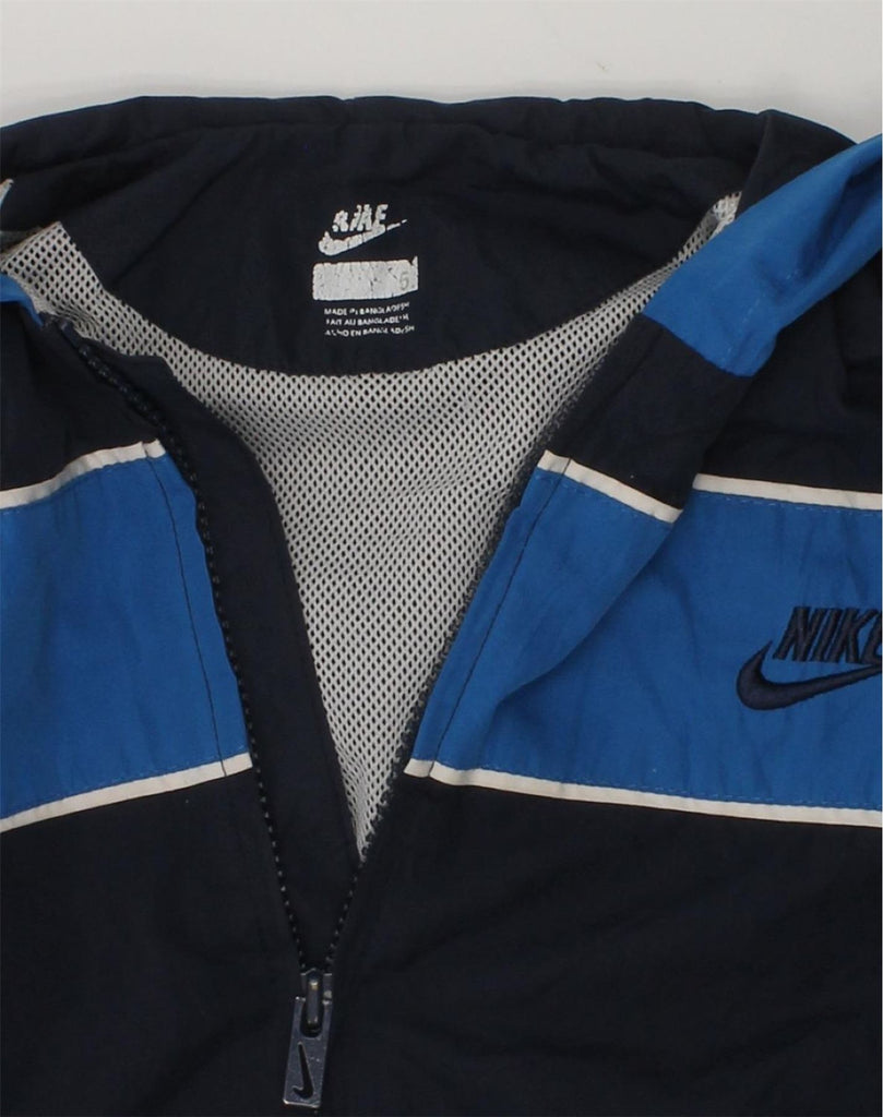 NIKE Boys Hooded Tracksuit Top Jacket 11-12 Years Navy Blue Polyester | Vintage Nike | Thrift | Second-Hand Nike | Used Clothing | Messina Hembry 