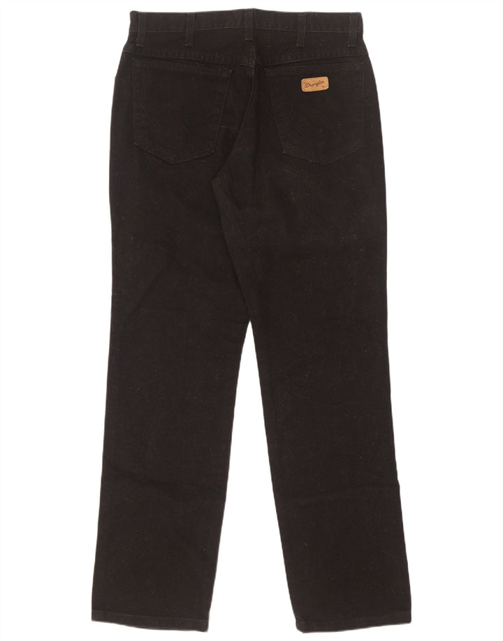 Wrangler Mens Texas Straight Jeans W33 L32 Black Cotton