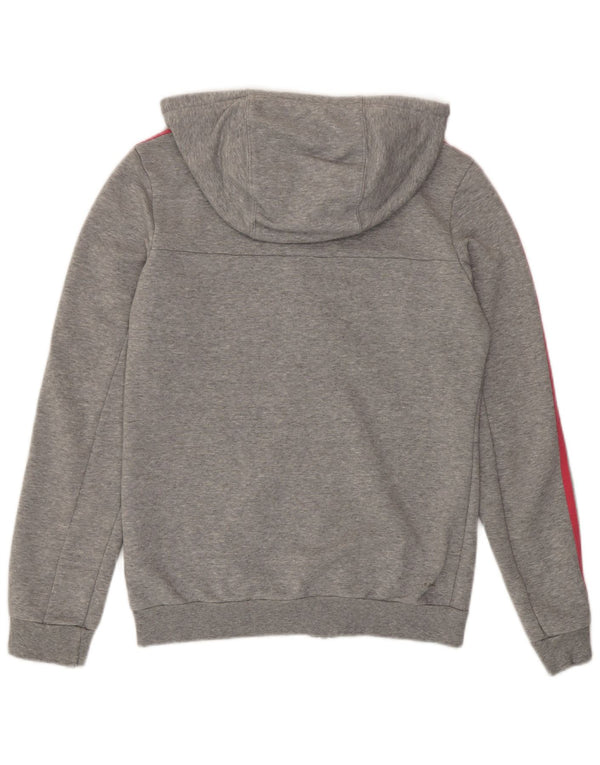 Adidas Womens Zip Hoodie Sweater UK 8/10 Small Grey Cotton