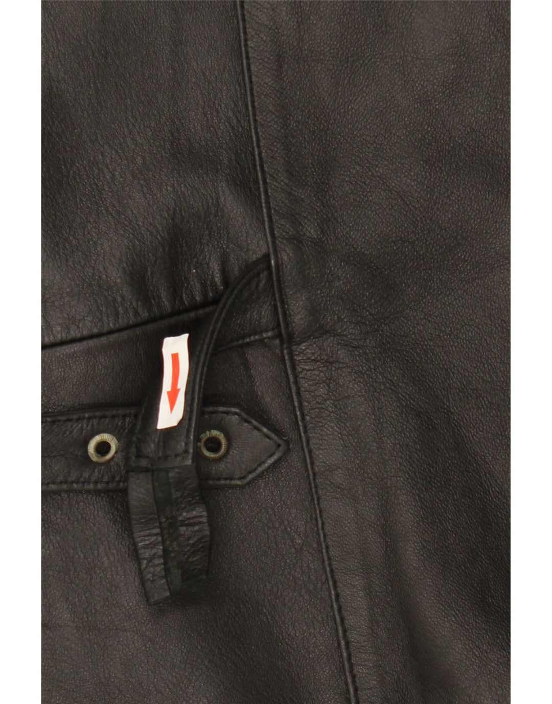 Vintage Mens Leather Waistcoat Medium Black
