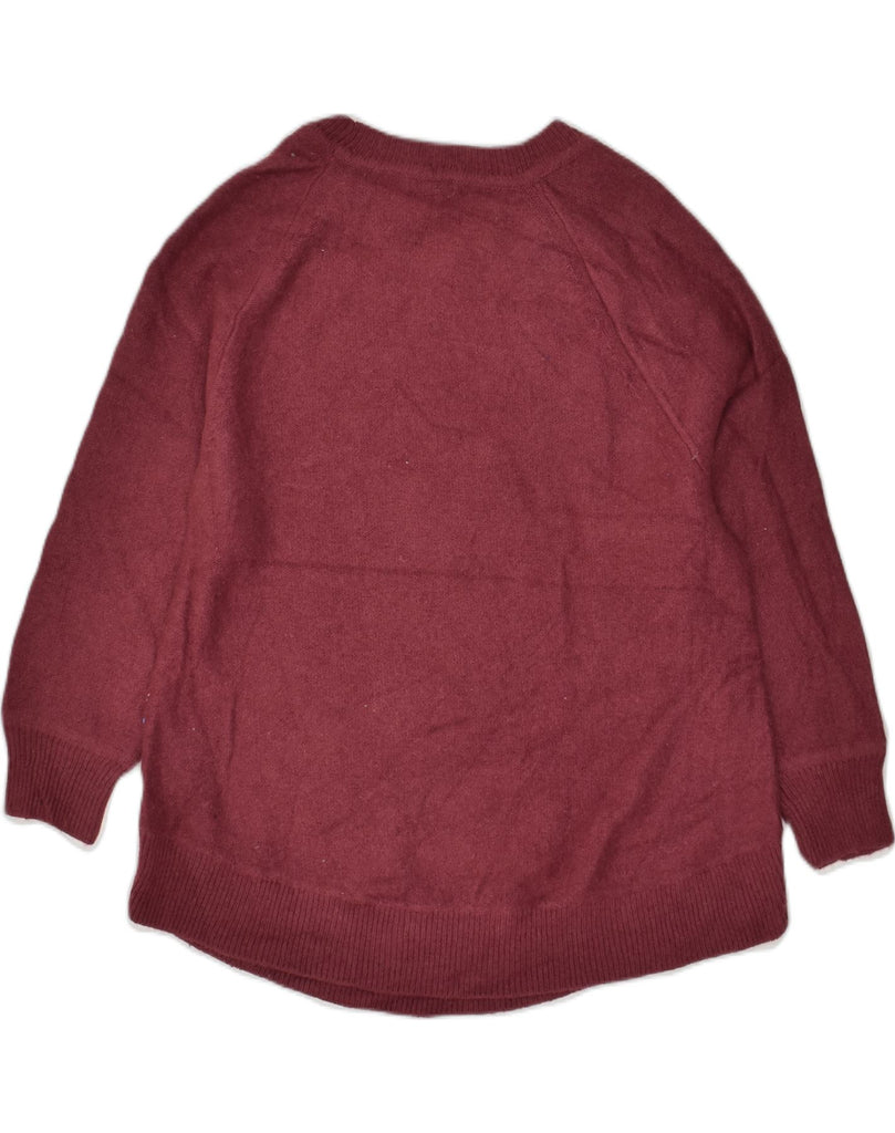 J. CREW Womens Crew Neck Jumper Sweater UK 14 Medium Burgundy Viscose | Vintage J. Crew | Thrift | Second-Hand J. Crew | Used Clothing | Messina Hembry 