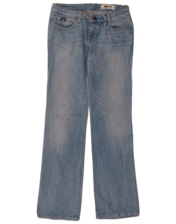 Gas Womens Low Waist Bootcut Jeans  W28 L31 Blue Cotton