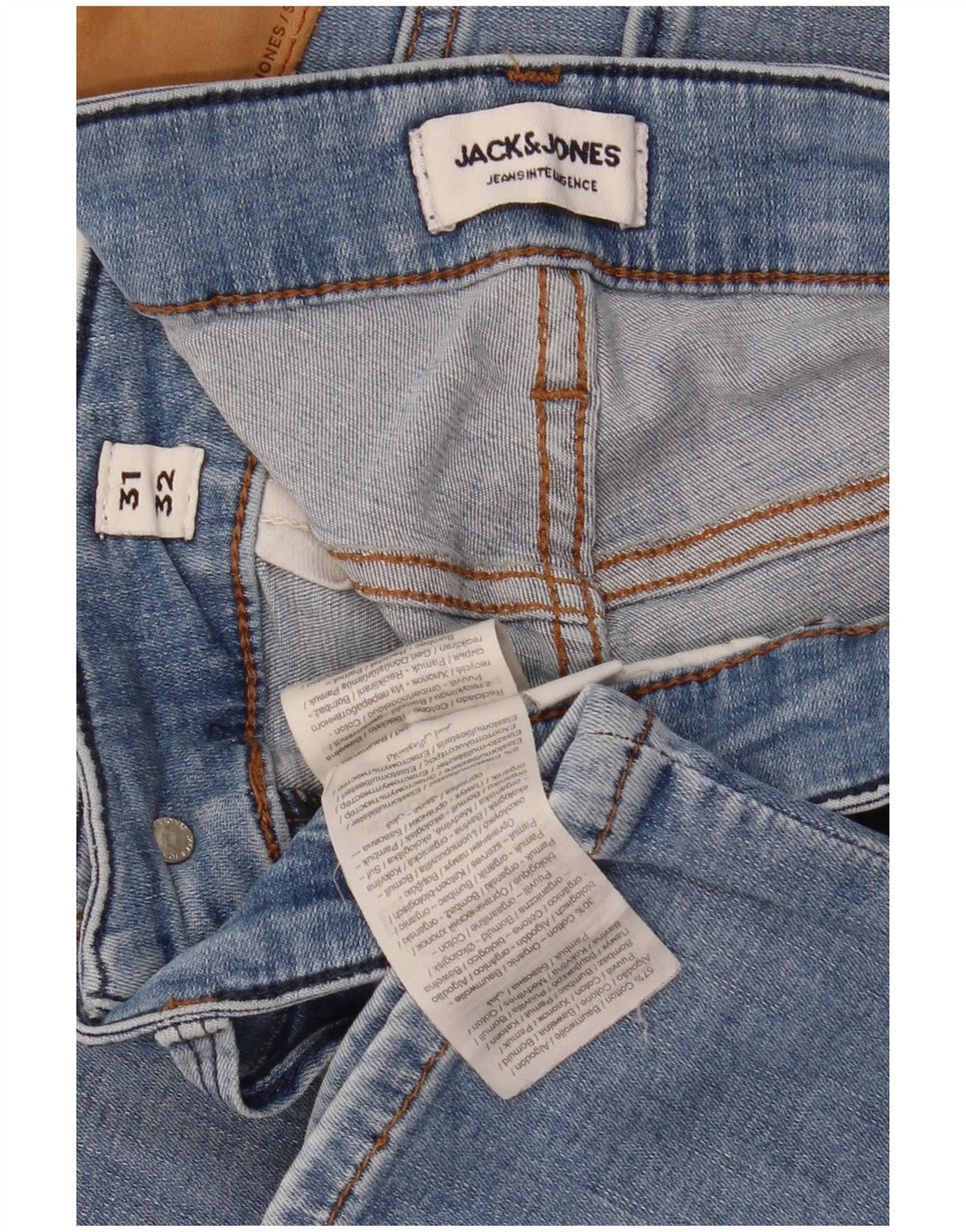 Jack & Jones Mens GLENN Slim Jeans W31 L32 Blue Cotton