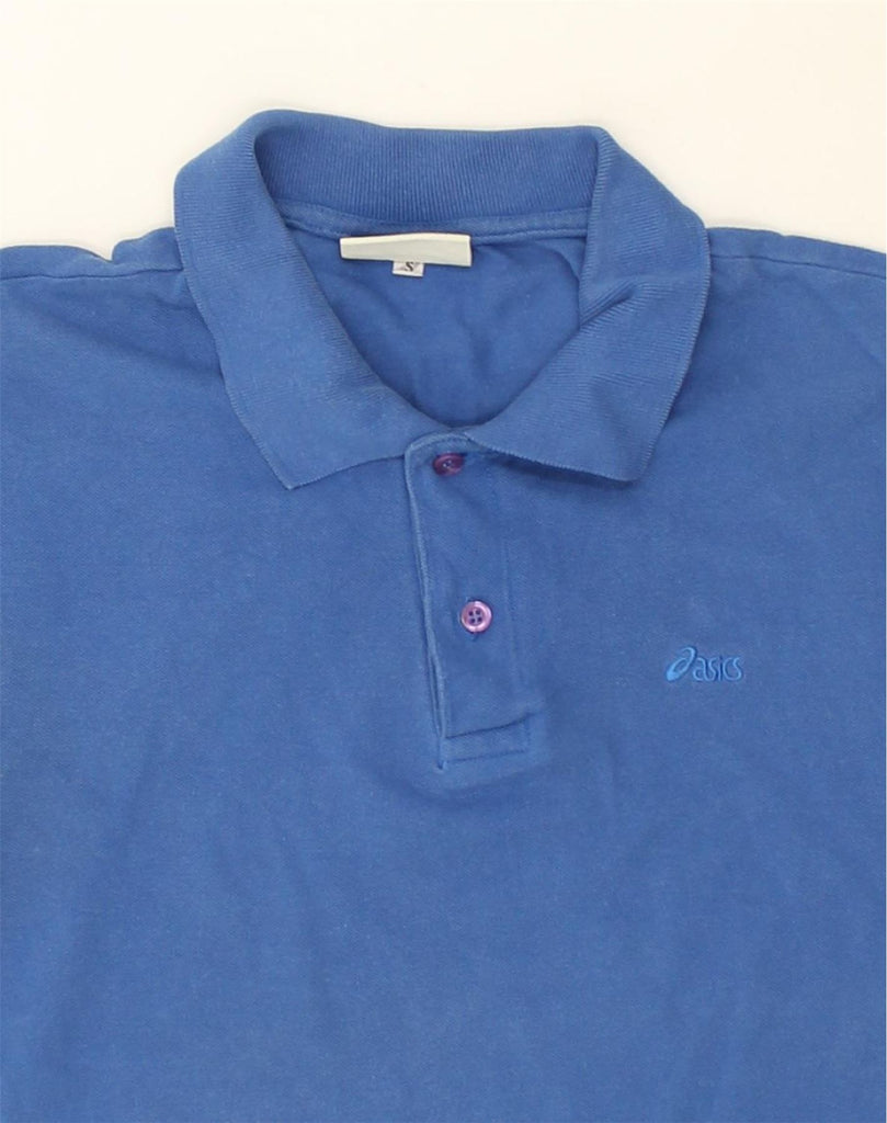 ASICS Mens Polo Shirt Small Blue Cotton | Vintage Asics | Thrift | Second-Hand Asics | Used Clothing | Messina Hembry 