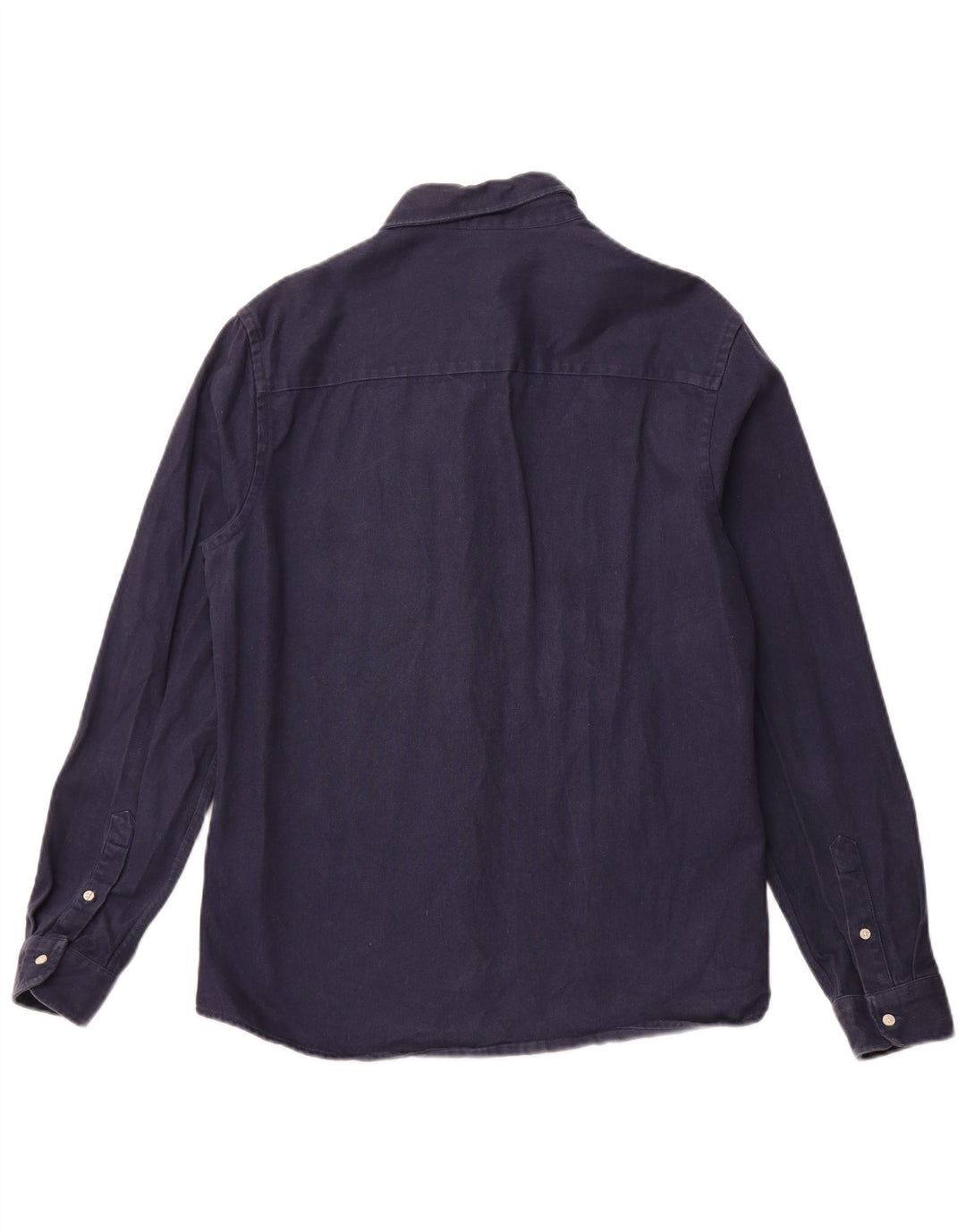 ZARA Mens Flannel Shirt Medium Navy Blue Cotton