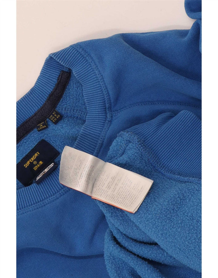 Superdry Womens Oversized Sweatshirt Jumper UK 12 Medium Blue Cotton