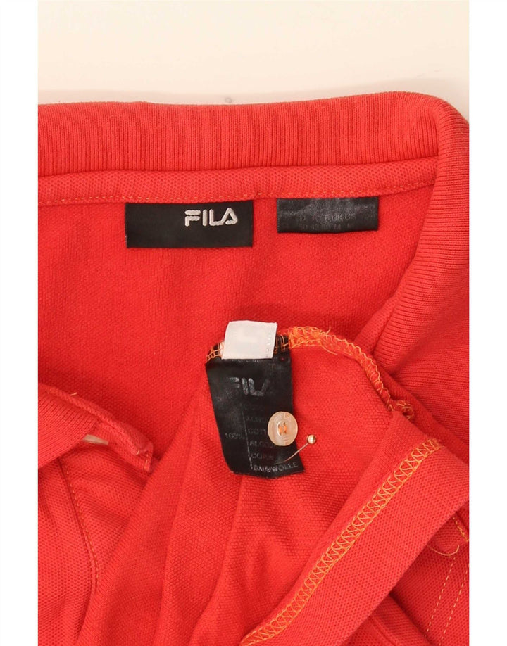 Fila Mens Polo Shirt Medium Red Cotton