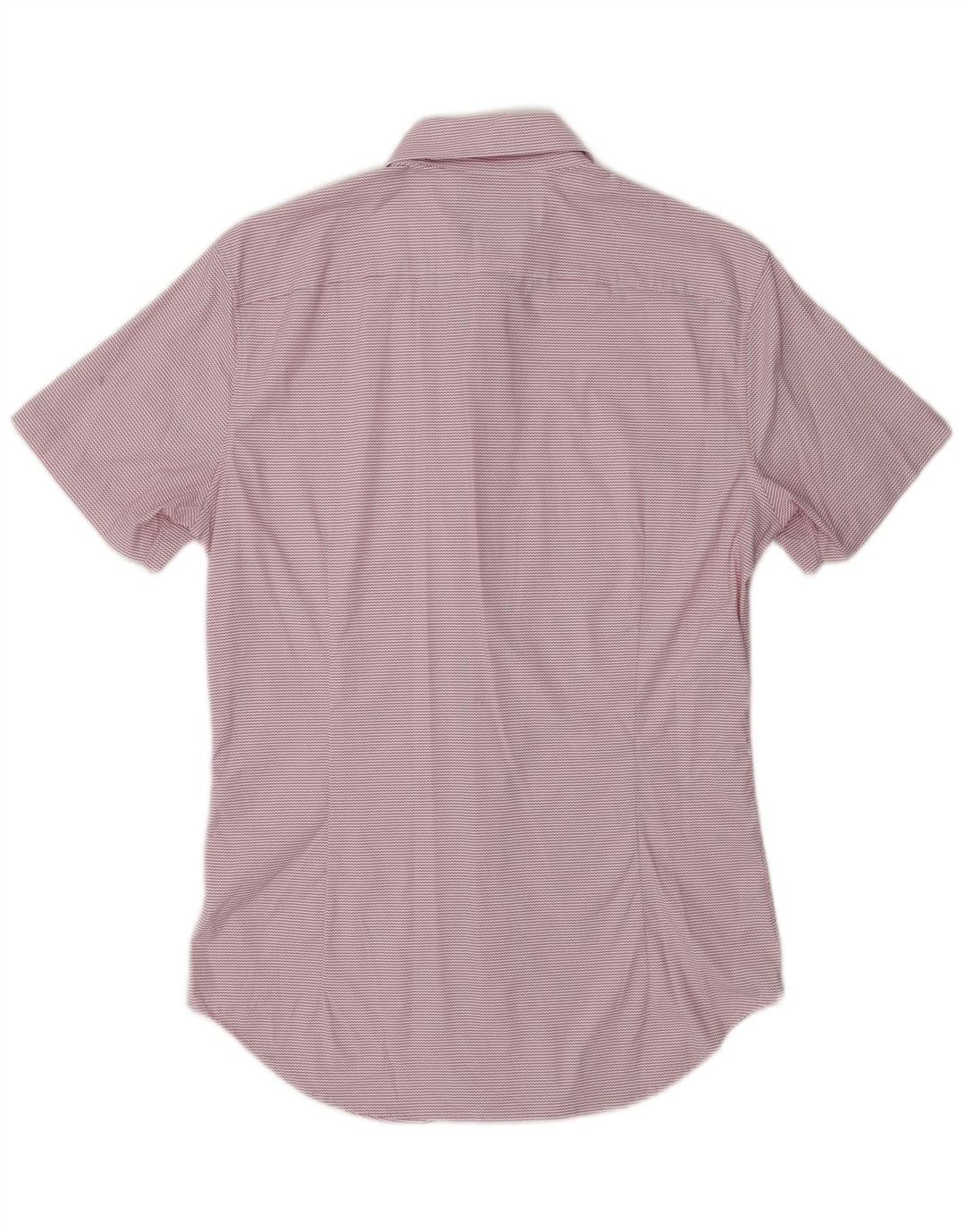 BONOBOS Mens Tailored Fit Short Sleeve Shirt Small Pink Chevron Nylon