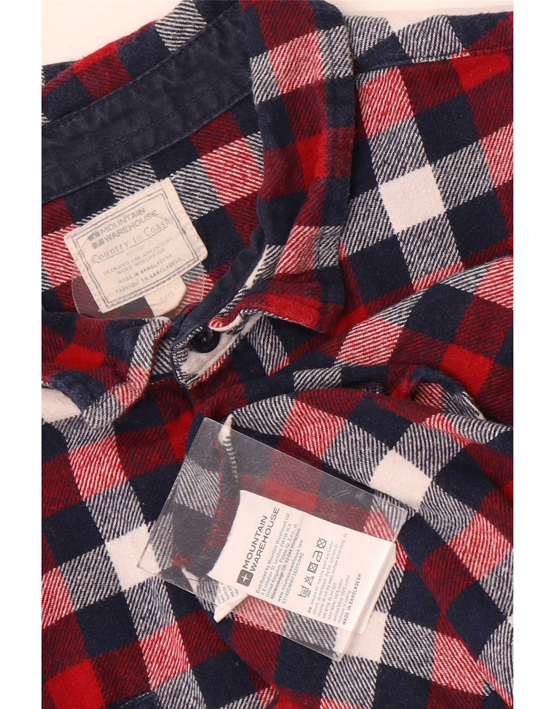 Mountain Warehouse Mens Flannel Shirt Large Red Check Cotton