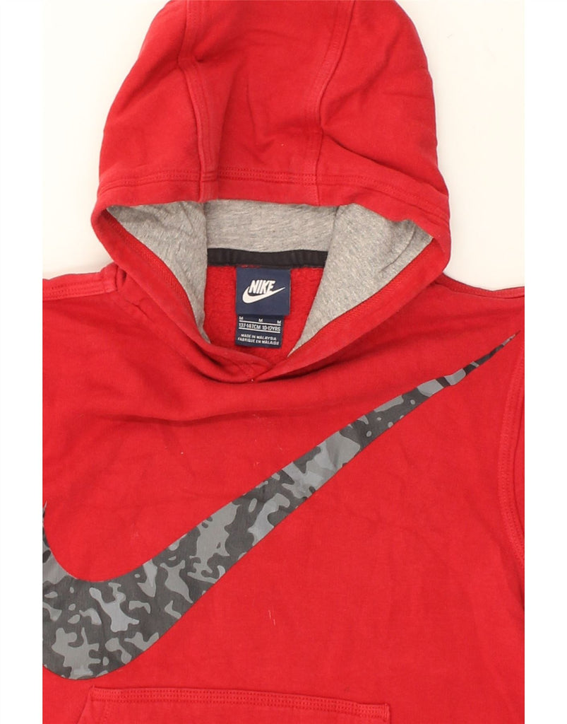 NIKE Boys Graphic Hoodie Jumper 10-11 Years Medium Red | Vintage Nike | Thrift | Second-Hand Nike | Used Clothing | Messina Hembry 