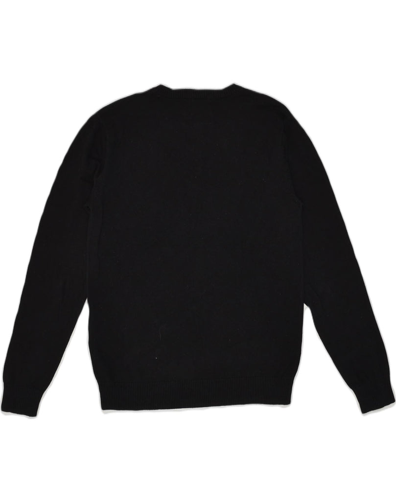 JACK & JONES Mens V-Neck Jumper Sweater Medium Black Cotton | Vintage Jack & Jones | Thrift | Second-Hand Jack & Jones | Used Clothing | Messina Hembry 