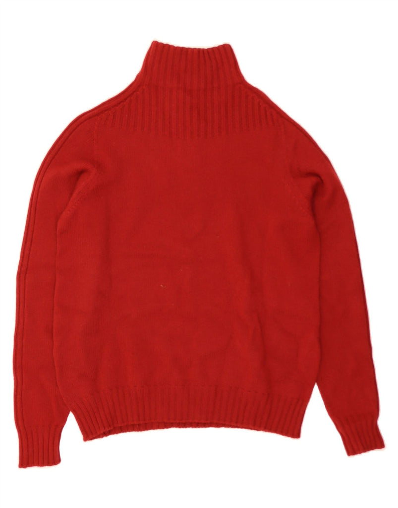 TRUSSARDI JEANS Mens Zip Neck Jumper Sweater Medium Red Vintage Trussardi Jeans and Second-Hand Trussardi Jeans from Messina Hembry 