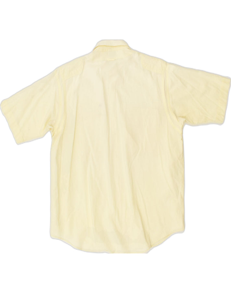 GLOBE TROTTER Mens Short Sleeve Shirt Size 41/42 Large Yellow Cotton | Vintage Globe Trotter | Thrift | Second-Hand Globe Trotter | Used Clothing | Messina Hembry 