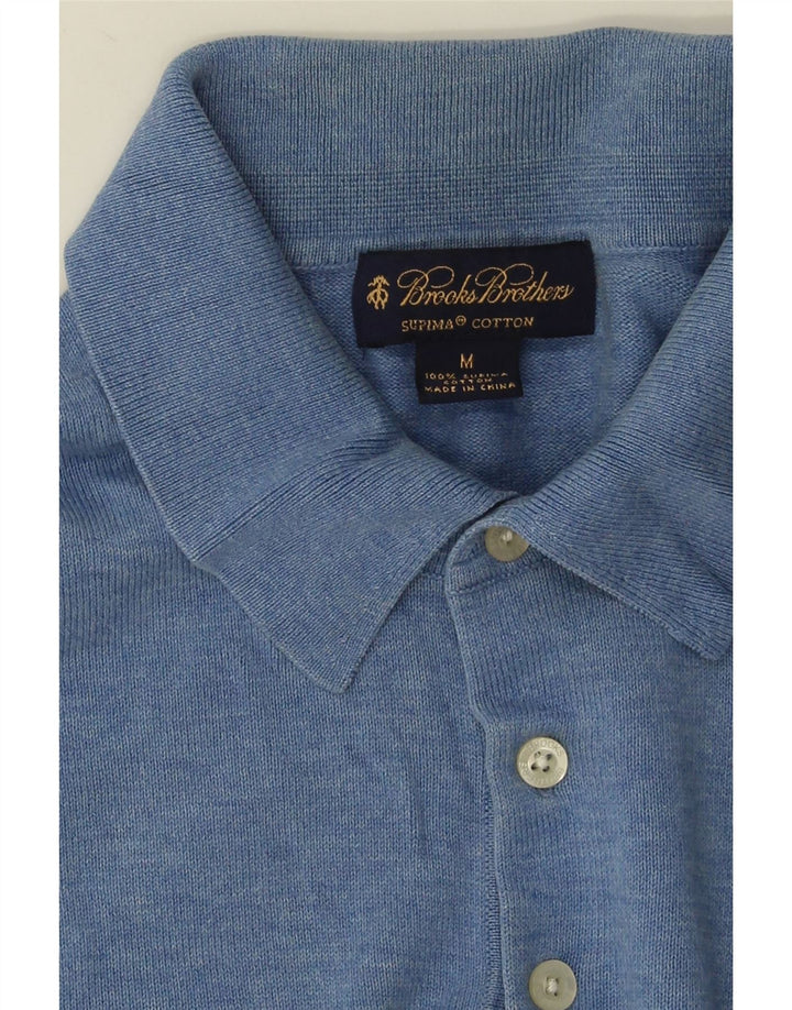Brooks Brothers Mens Polo Shirt Medium Blue Cotton