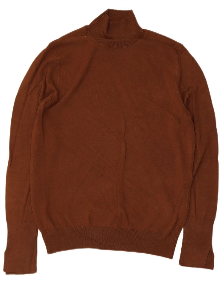 Zara Womens Turtle Neck Jumper Sweater UK 14 Large Brown