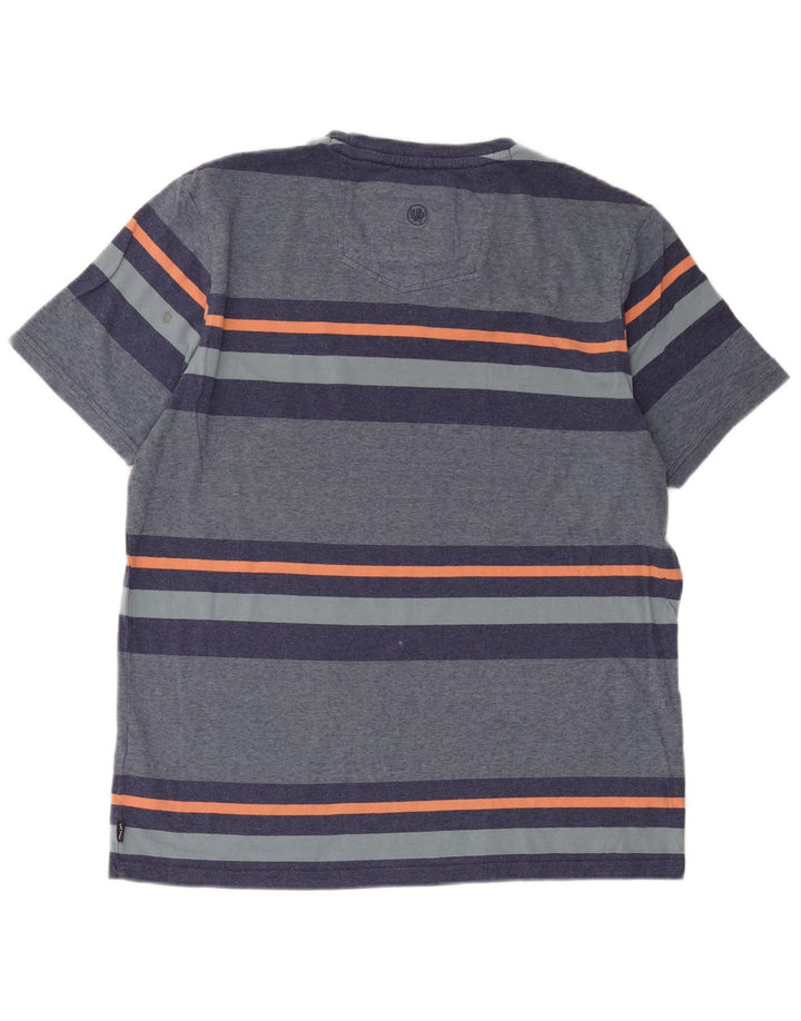 Fat Face Mens T-Shirt Top Large Blue Striped Cotton