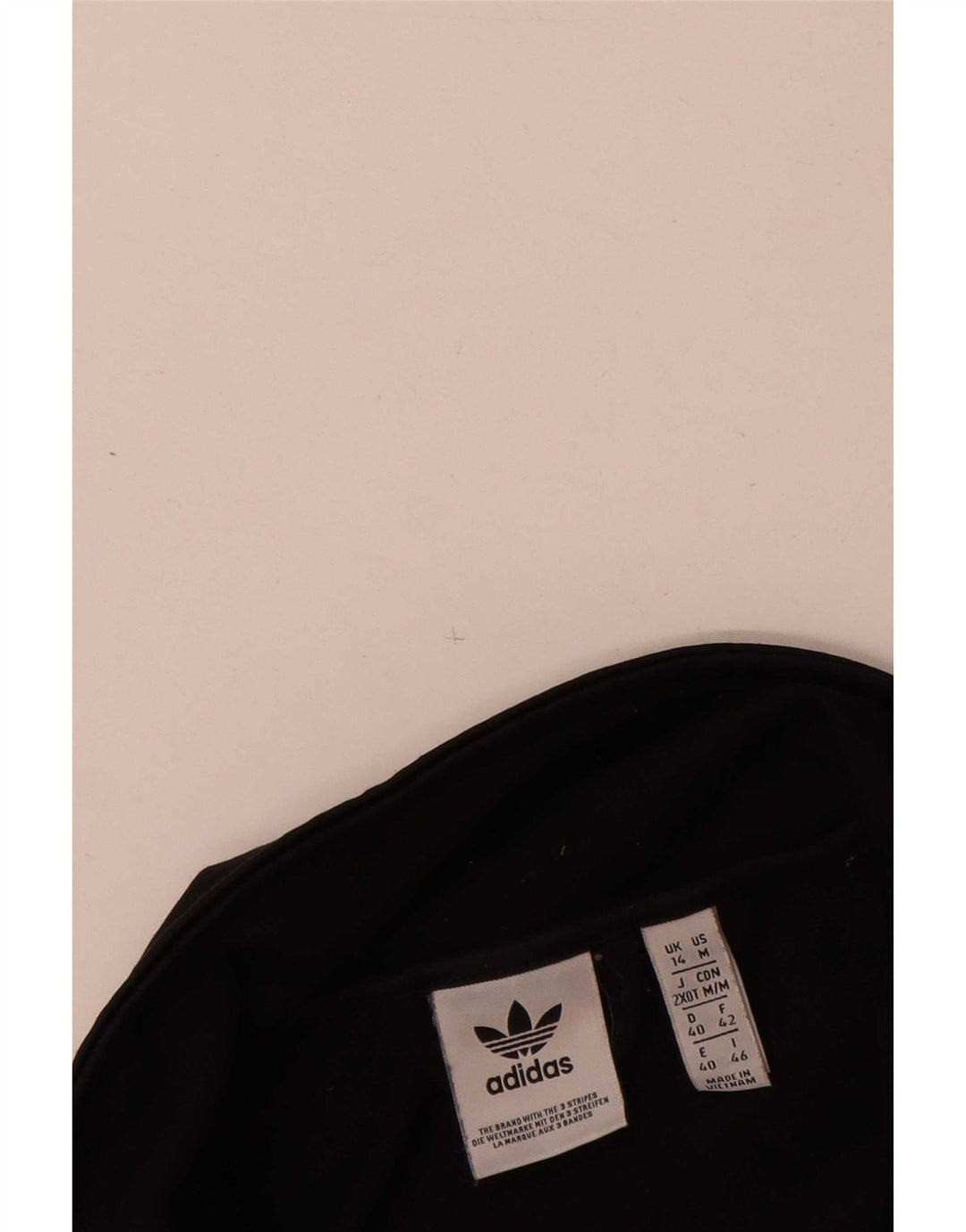 Adidas Womens Tracksuit Top Jacket UK 14 Medium Black Colourblock Polyester