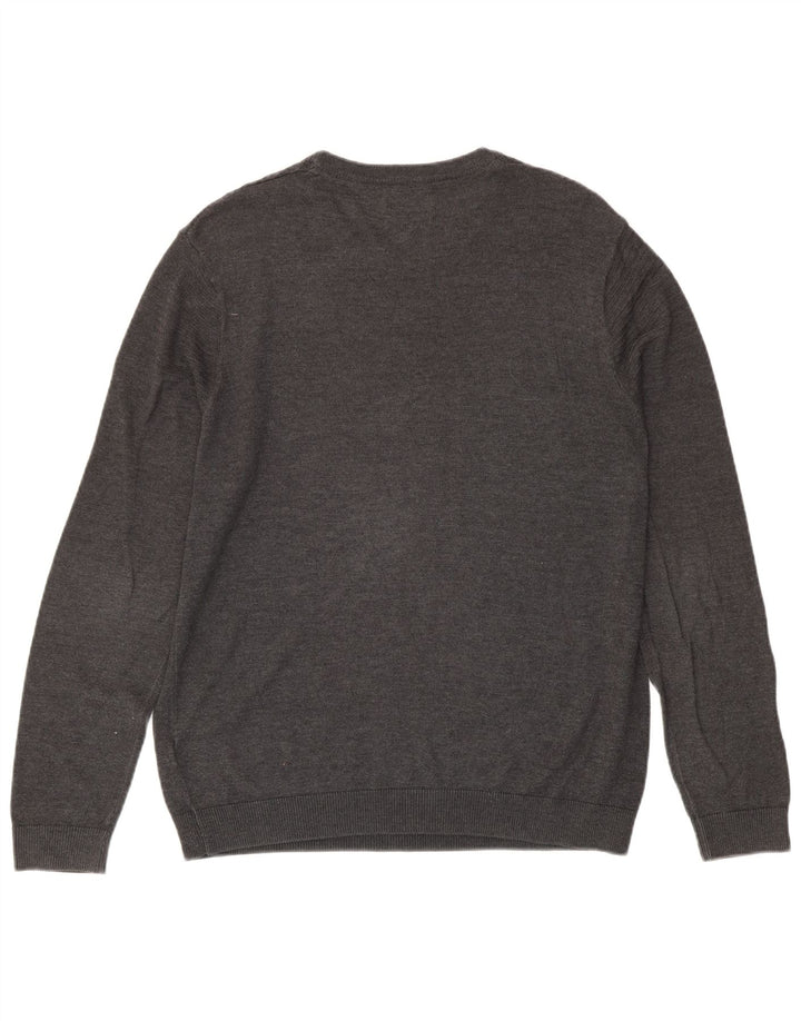 Marks & Spencer Mens Crew Neck Jumper Sweater Large Grey Acrylic