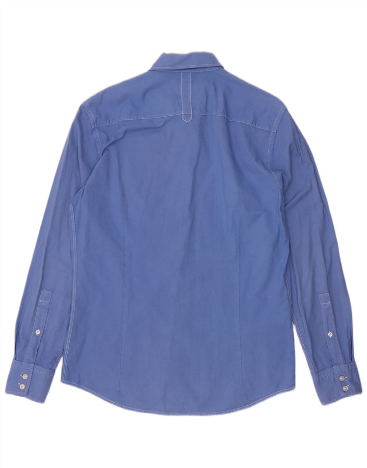 Hugo Boss Mens Slim Fit Shirt Large Blue Cotton