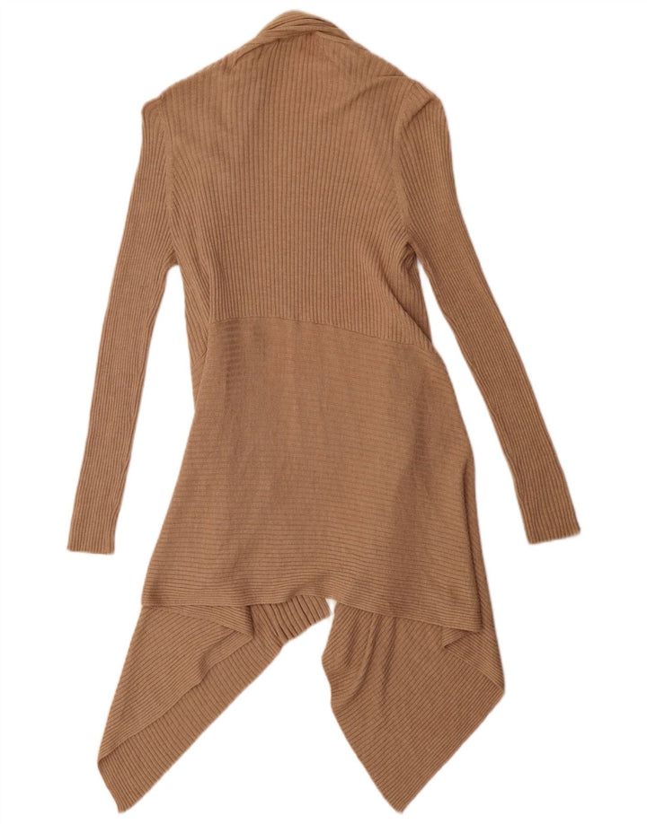 Marks & Spencer Womens Asymmetric Cardigan Sweater UK 12 Medium Brown