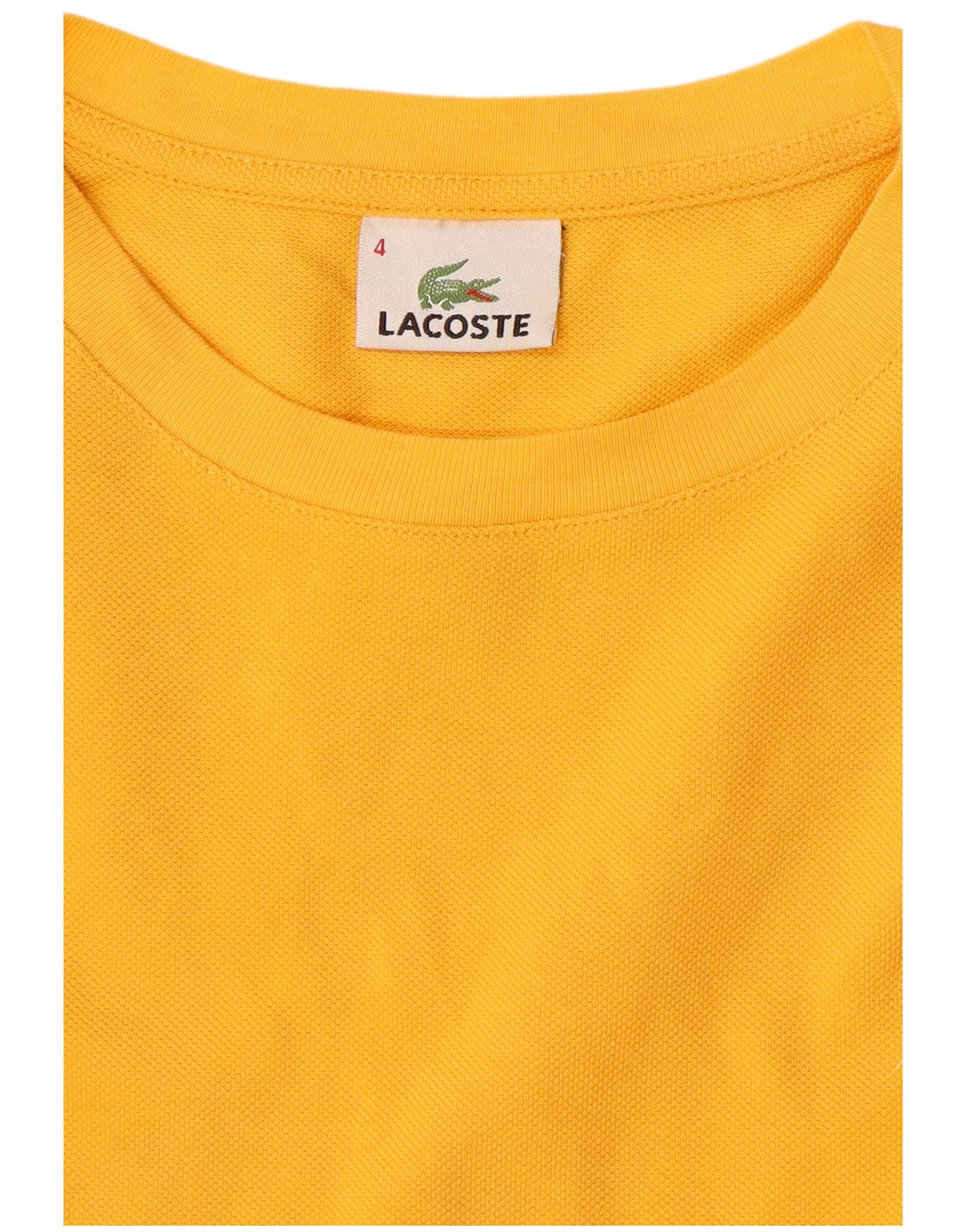 Lacoste Mens T-Shirt Top Size 4 Medium Yellow Cotton