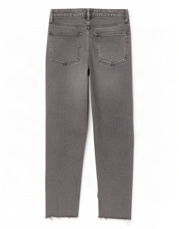 All Saints Womens Rali Straight High Waist Jeans W26 L26 Grey Cotton