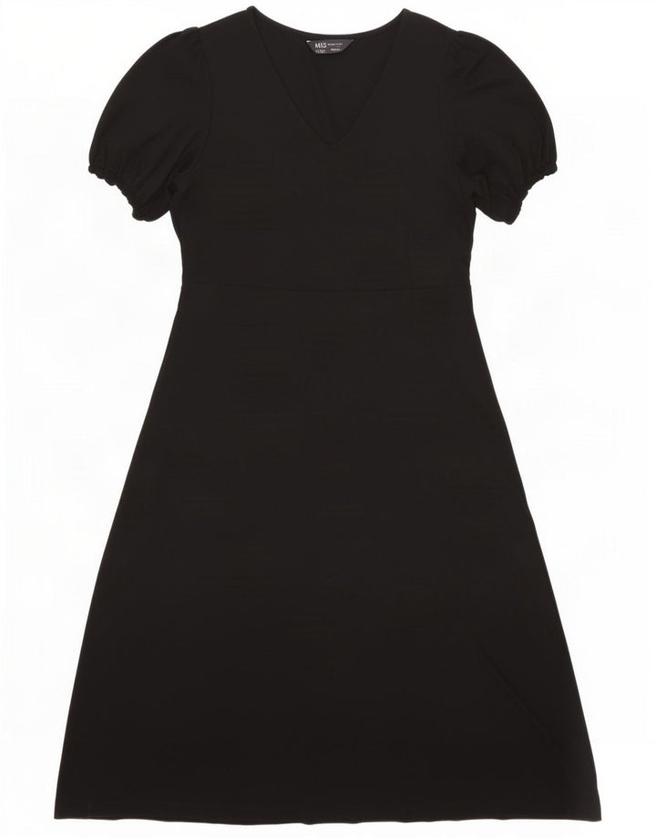 Marks & Spencer Womens A-Line Dress UK 12 Medium Black Viscose