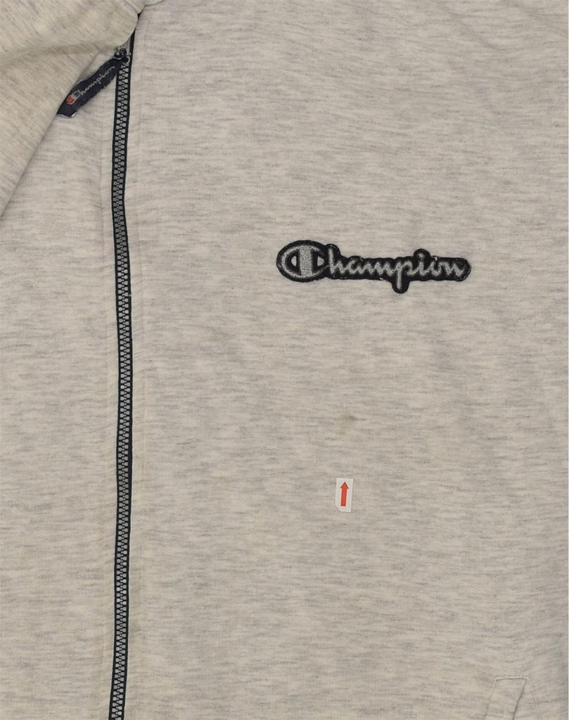 CHAMPION Mens Graphic Zip Hoodie Sweater Large Grey Cotton | Vintage Champion | Thrift | Second-Hand Champion | Used Clothing | Messina Hembry 