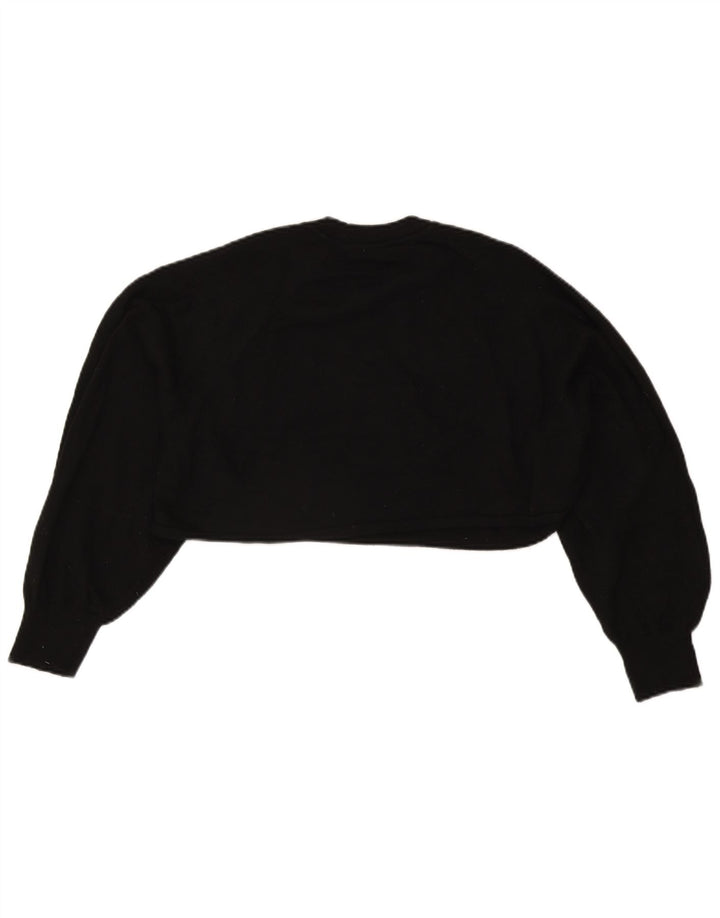 Zara Womens Crop Oversized Blouse Top UK 14 Medium Black